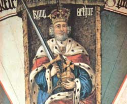Koning Artur afgebeeld in de Ronde Tafel